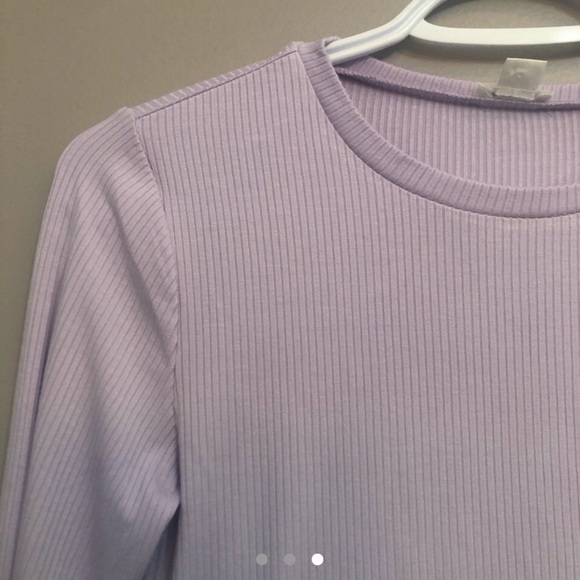 Lilac long sleeve ribbed top - Picture 3 of 3